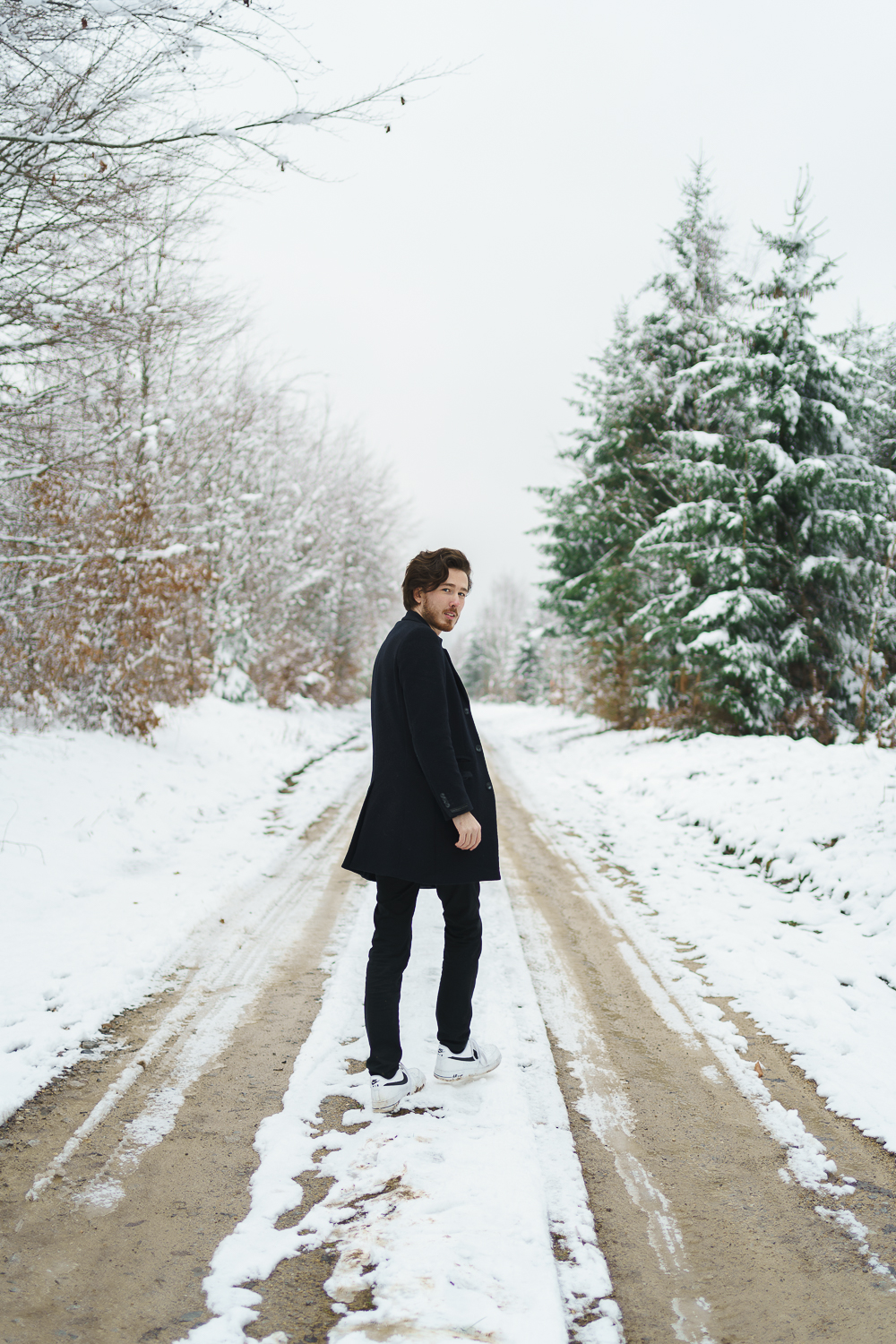 Photographie homme neige Ardennes